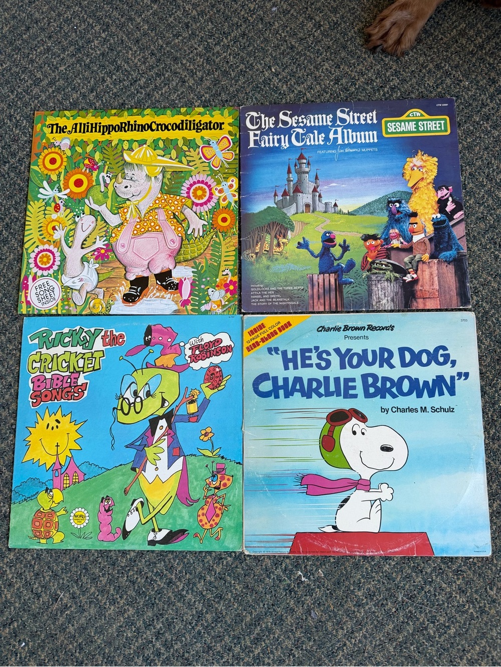 Vintage Kids Vinyl Records- Sesame Street, Charlie Brown & More